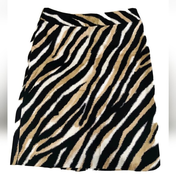 Talbots Academia Zebra Lion Animal Print Pencil Skirt Size 10‎ - Picture 1 of 6